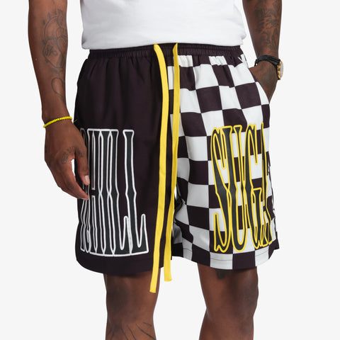 "Lewis" Polyester Shorts (black/white)