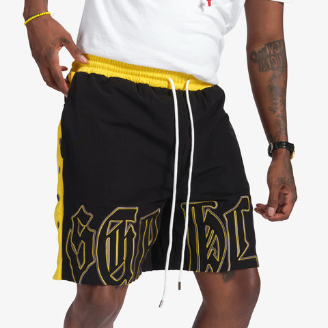 "Magnolia" Snap Shorts (gold/black)