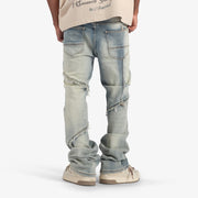 "Highland" Stacked Jeans (wheat blue)