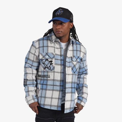 "Angels" Flannel Jacket (baby blue)