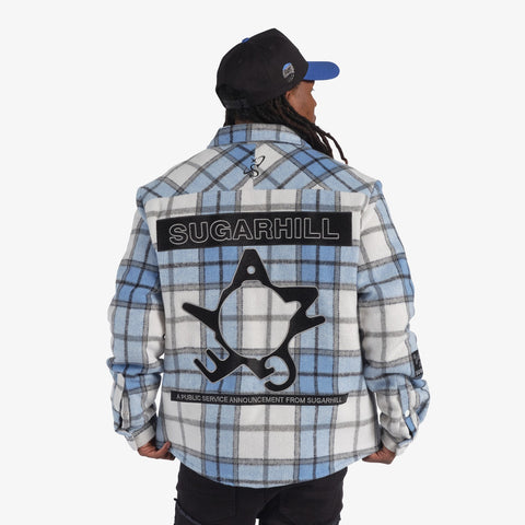 "Angels" Flannel Jacket (baby blue)