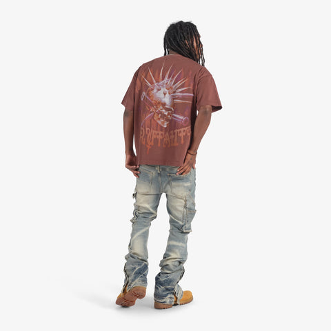 "Temple" Stacked Jeans (wheat contrast)