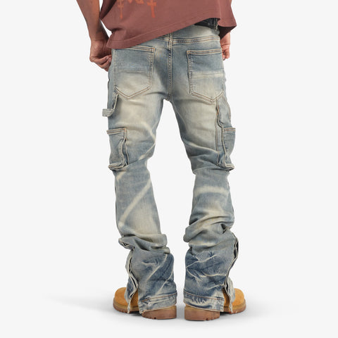 "Temple" Stacked Jeans (wheat contrast)