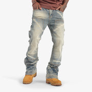 "Temple" Stacked Jeans (wheat contrast)