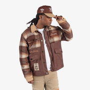 "Australia" Jacket (brown suede/plaid)