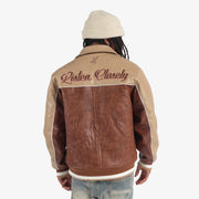 "Focus" Leather Jacket (brown/latte)