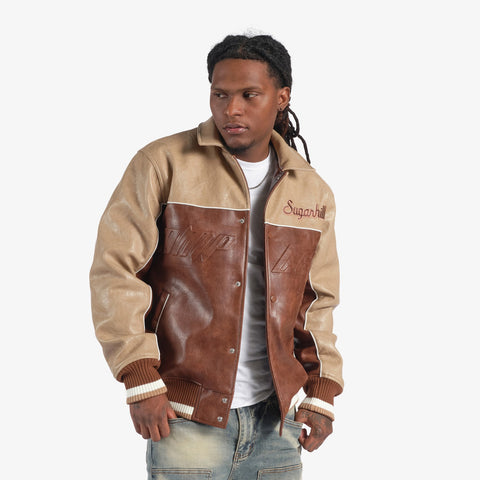 "Focus" Leather Jacket (brown/latte)