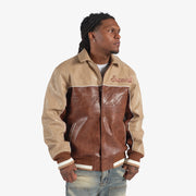 "Focus" Leather Jacket (brown/latte)