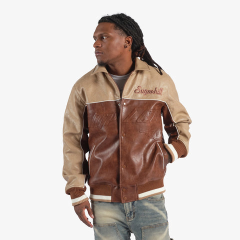 "Focus" Leather Jacket (brown/latte)