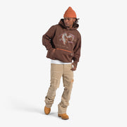 "Brutal" Cropped Hoodie (brown vintage)