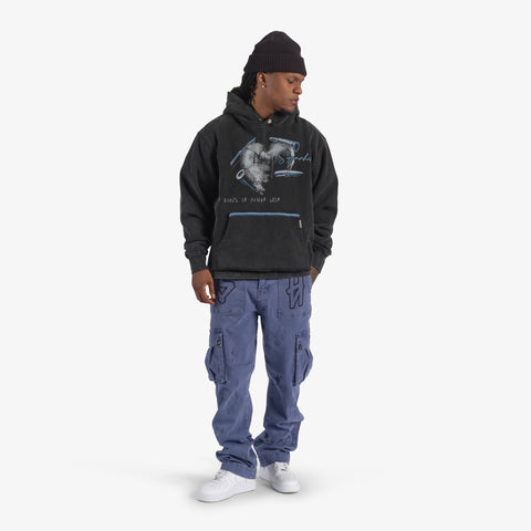 "Brutal" Cropped Hoodie (blue/black vintage)