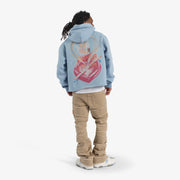 "Fallen" Cropped Hoodie (baby blue)