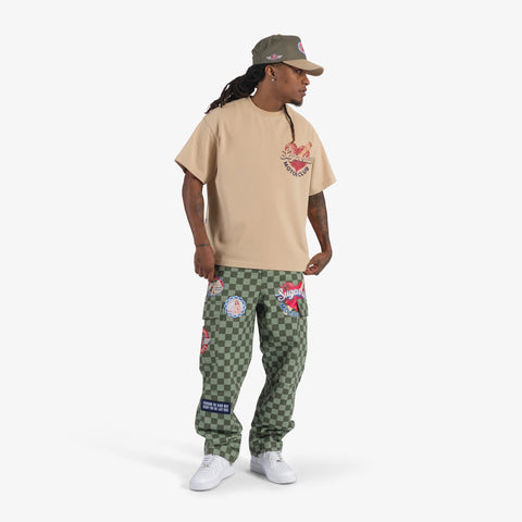 "Bishop" Denim Cargos (green checker)