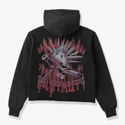 "Brutal" Cropped Hoodie (red/black vintage)