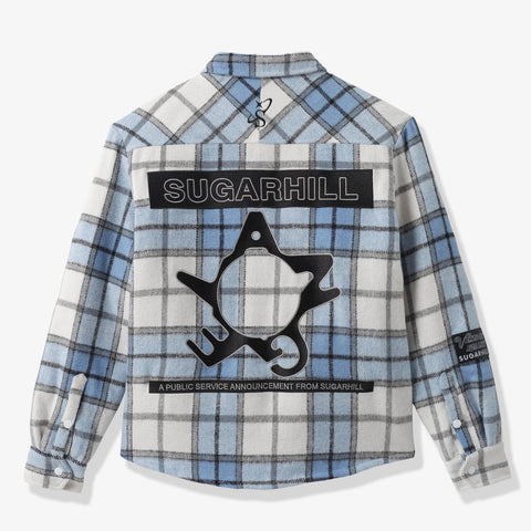 "Angels" Flannel Jacket (baby blue)