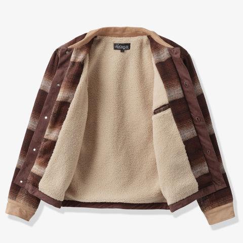 "Australia" Jacket (brown suede/plaid)