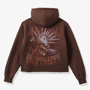 "Brutal" Cropped Hoodie (brown vintage)