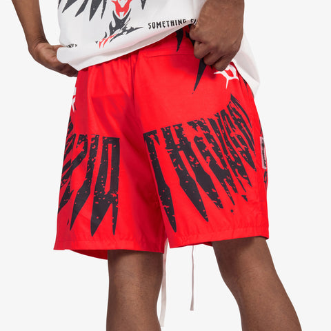 "Sinister" Poly Shorts (red)