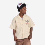"Sinister" Nylon Lounge Shirt (cream)
