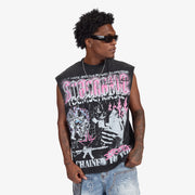 "Pretender" Cutoff Tee (black vintage)