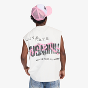 "Pretender" Cutoff Tee (white)