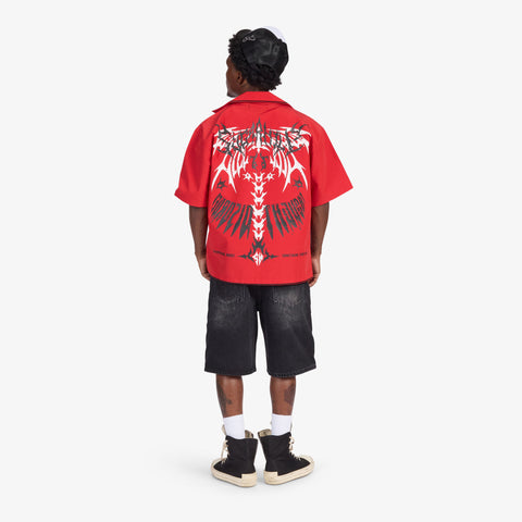 "Sinister" Nylon Lounge Shirt (red)