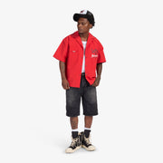 "Sinister" Nylon Lounge Shirt (red)