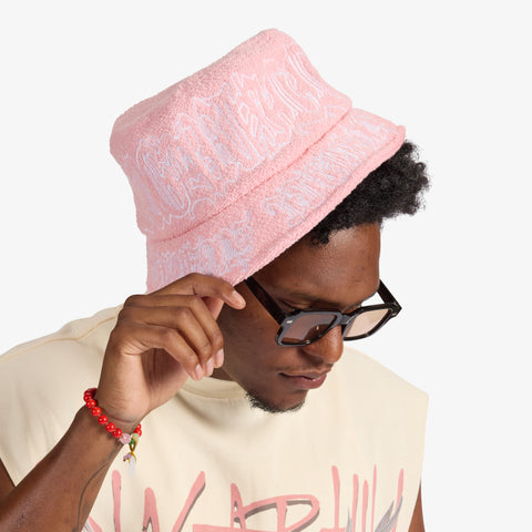 "Summerland" Terry Bucket Hat (pink)