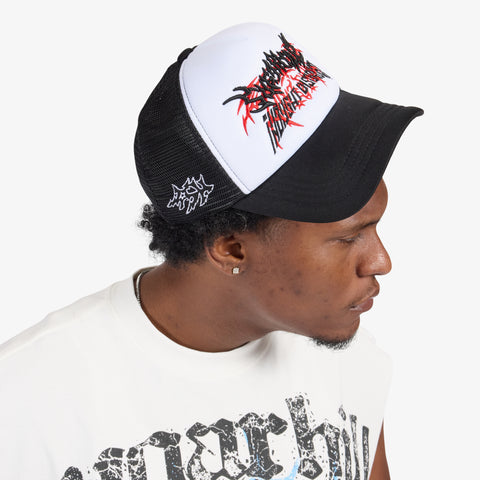 "Sinister" Trucker Hat (black/white)