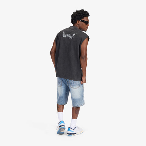 "Angelic" Cutoff Tee (black vintage)