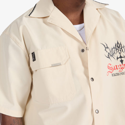 "Sinister" Nylon Lounge Shirt (cream)