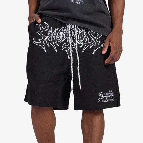 "Zambia" Woven Terry Shorts (black)