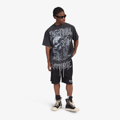 "Zambia" Woven Terry Shorts (black)