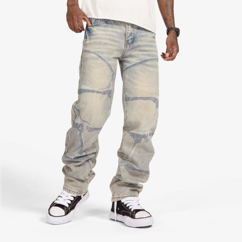 "Cell" Relaxed Fit Jeans (light wash)