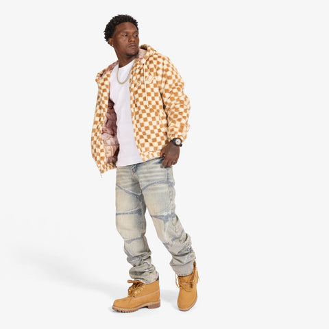 "Magnus" Fur Hoodie (caramel/butter)