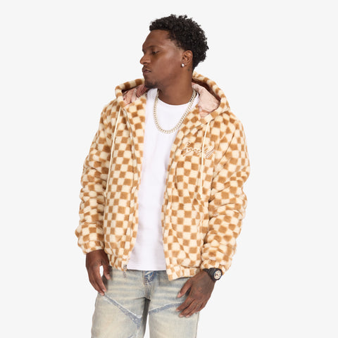 "Magnus" Fur Hoodie (caramel/butter)