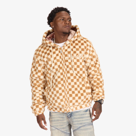 "Magnus" Fur Hoodie (caramel/butter)