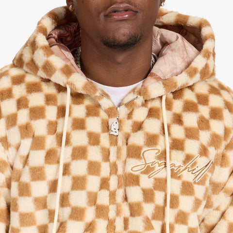 "Magnus" Fur Hoodie (caramel/butter)