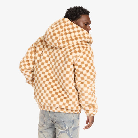 "Magnus" Fur Hoodie (caramel/butter)