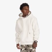 "Staring" Embossed Hoodie (white)