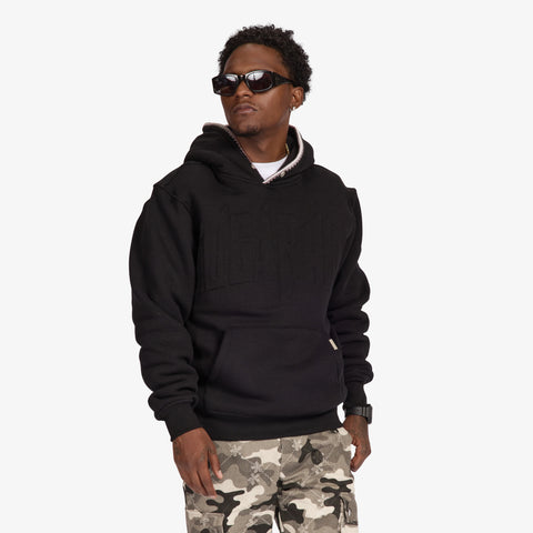 "Staring" Embossed Hoodie (black)
