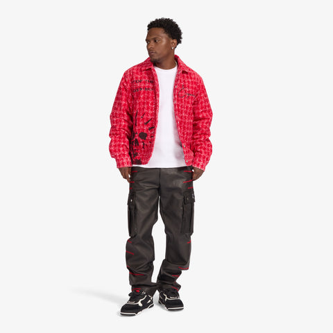 "Ogden" Leather Cargos (black/red)