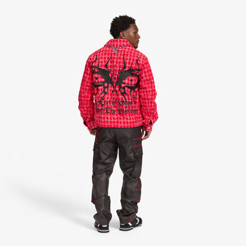 "Ogden" Leather Cargos (black/red)