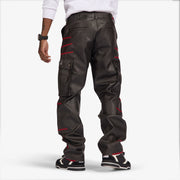 "Ogden" Leather Cargos (black/red)