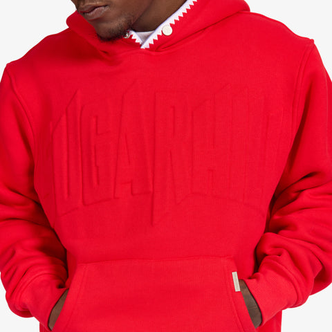 "Staring" Embossed Hoodie (red)