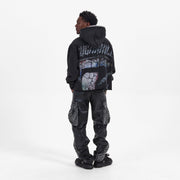 "Vamperic" Raw Hem Hoodie (black vintage)