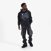 "Vamperic" Raw Hem Hoodie (black vintage)