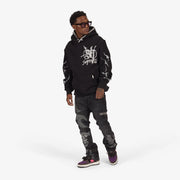 "Blade" Raw Hem Hoodie (black)