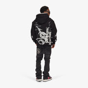 "Blade" Raw Hem Hoodie (black)