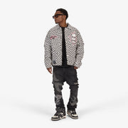 "Floating" Trucker Jacket (black/white)